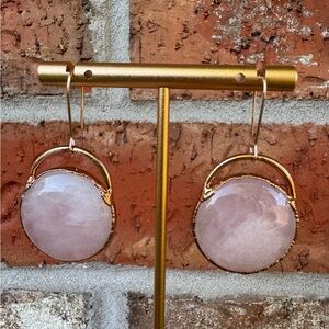 Nature’s Twist Custom Rose Quartz Earrings, Rose Gold